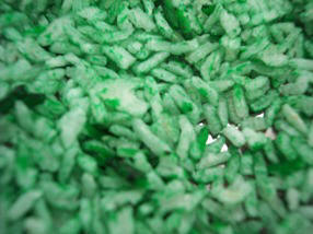 Color rice for Christmas ornaments with food coloring